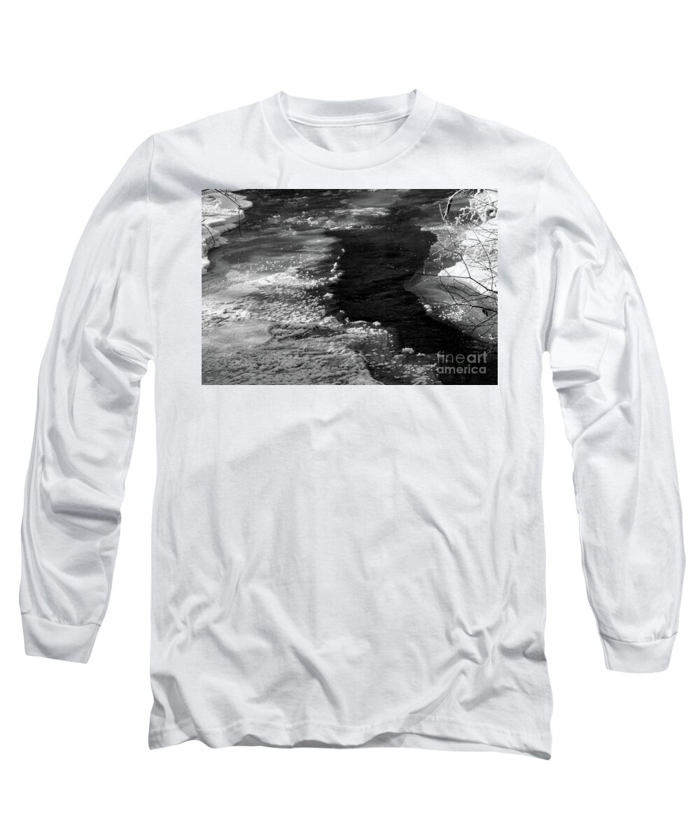 Creek Long Sleeve T-Shirt featuring the photograph Ice Covered Creek by Kimberly Blom-Roemer