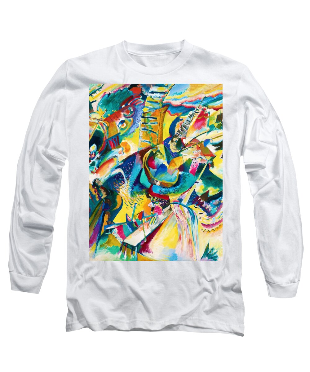 Improvisation Gorge Long Sleeve T-Shirt featuring the painting Improvisation Gorge or Improvisation Klamm by Wassily Kandinsky