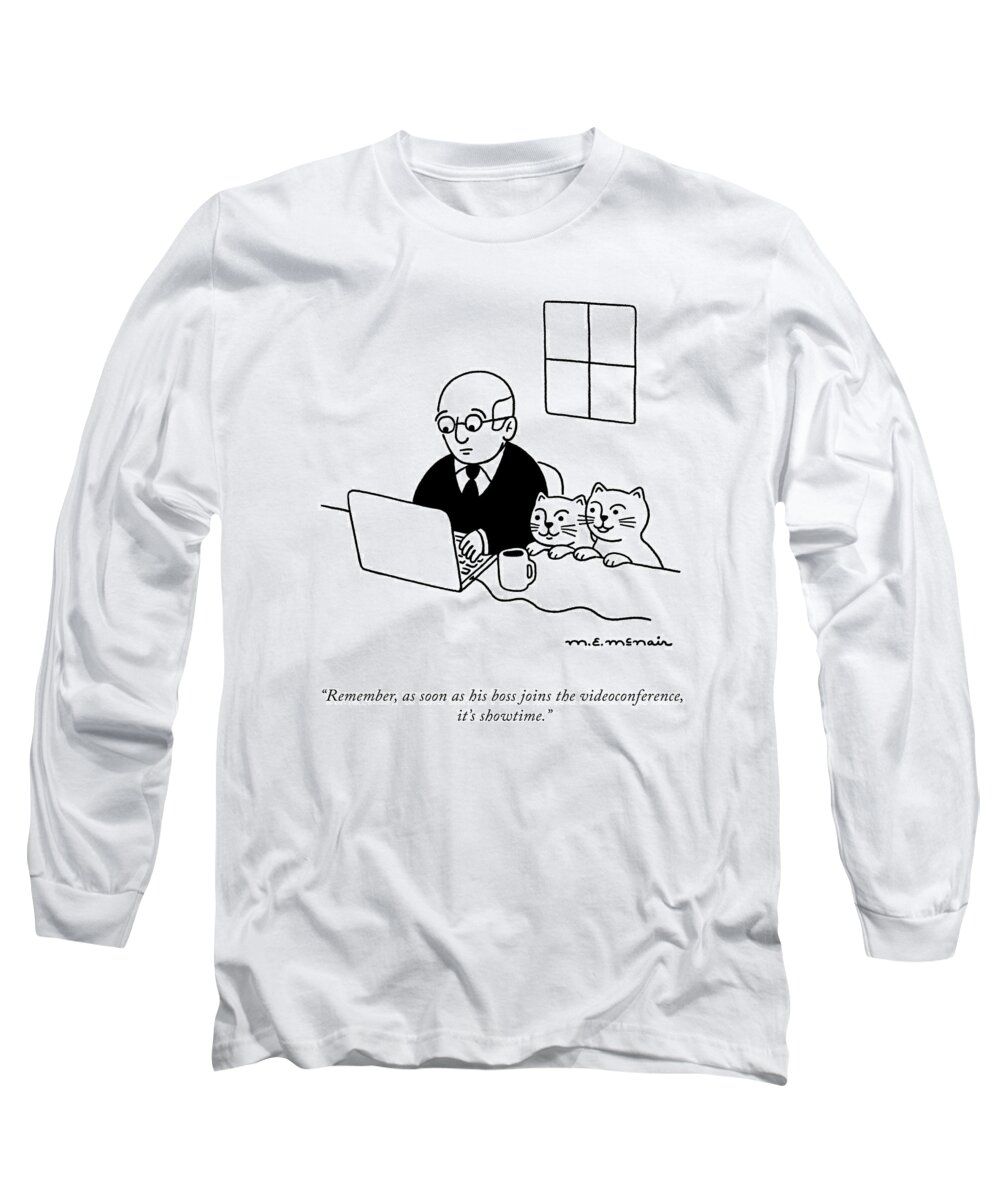 remember Long Sleeve T-Shirt featuring the drawing It's Showtime by Elisabeth McNair