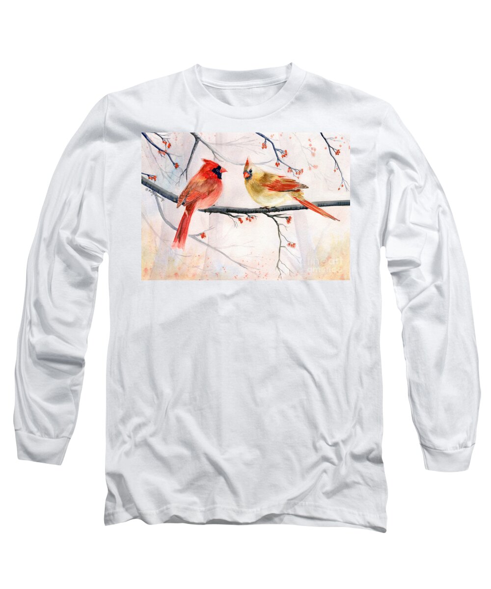 Just The Two Of Us Long Sleeve T-Shirt featuring the painting Just The Two Of Us by Melly Terpening