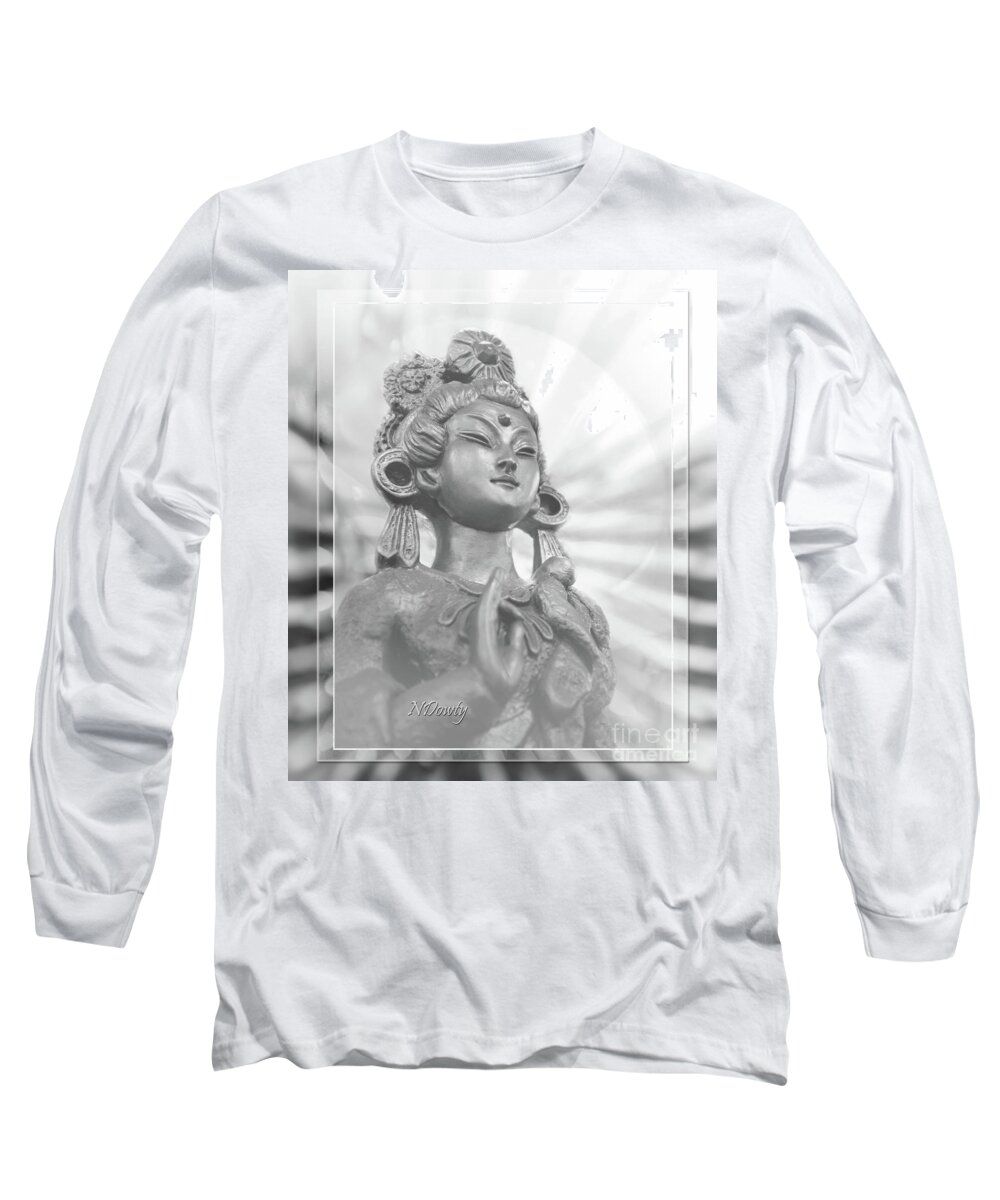 Kuan Yin - White Tara Long Sleeve T-Shirt featuring the photograph Kuan Yin - White Tara by Natalie Dowty