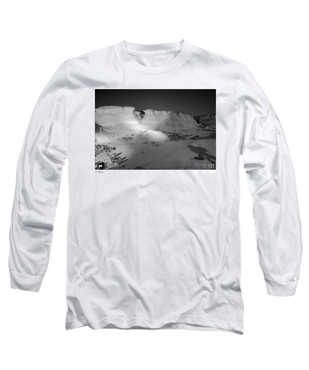 Night Long Sleeve T-Shirt featuring the photograph Like walking on the bright side of the moon by Arik Baltinester