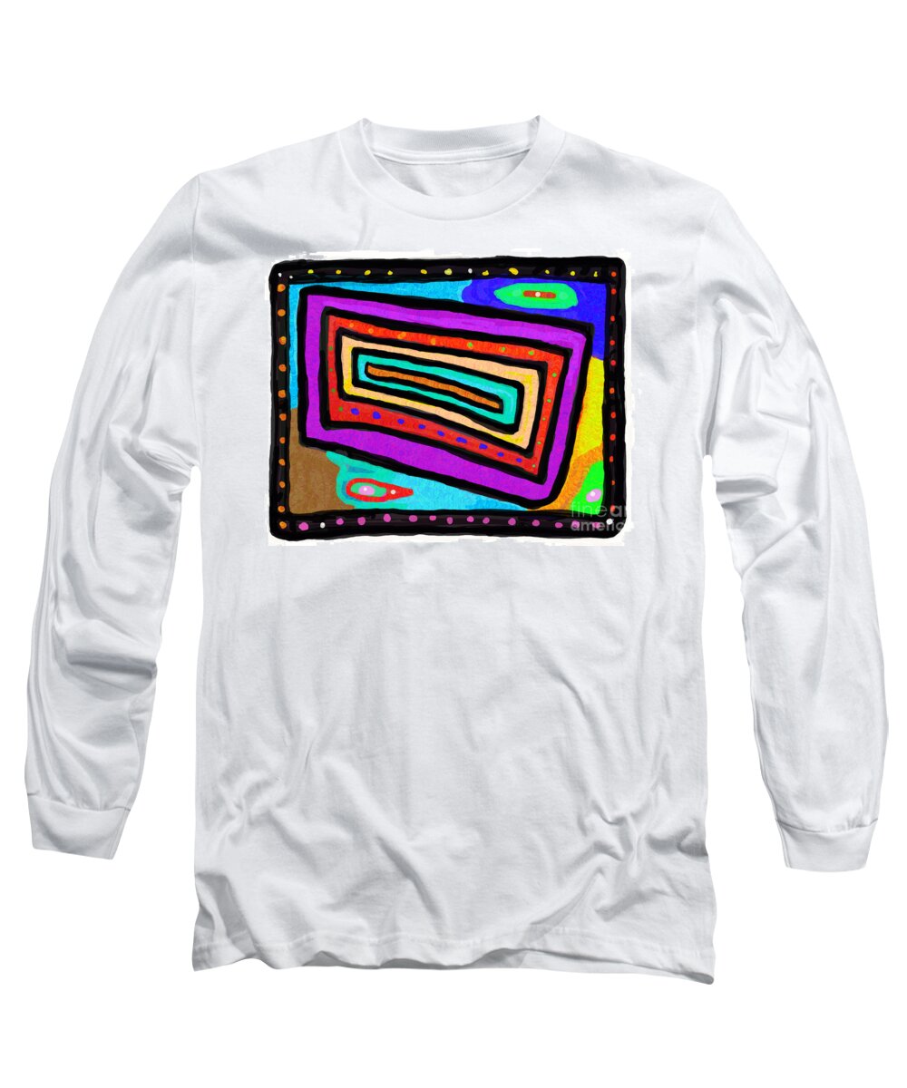 Primitive Impressionistic Expressionism Long Sleeve T-Shirt featuring the digital art Living Inside a Box by Zotshee Zotshee