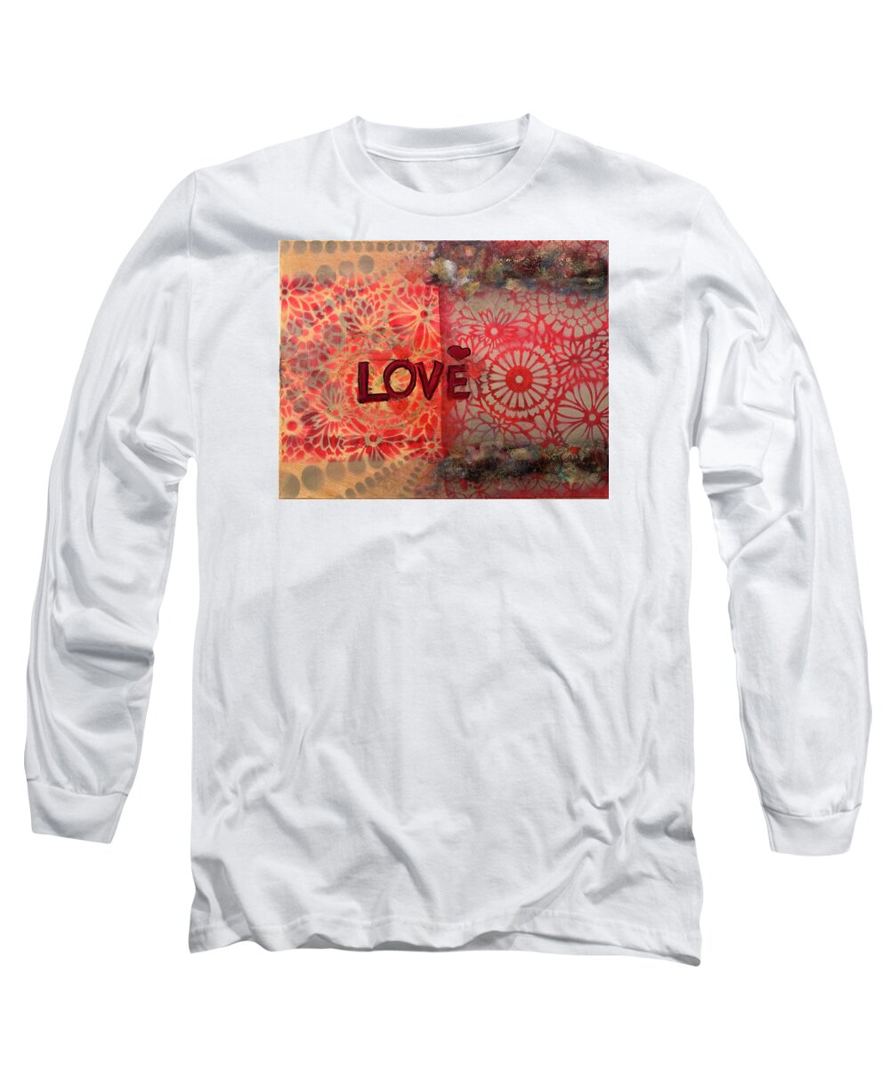 Love Long Sleeve T-Shirt featuring the painting Love, RED by Leslie Porter