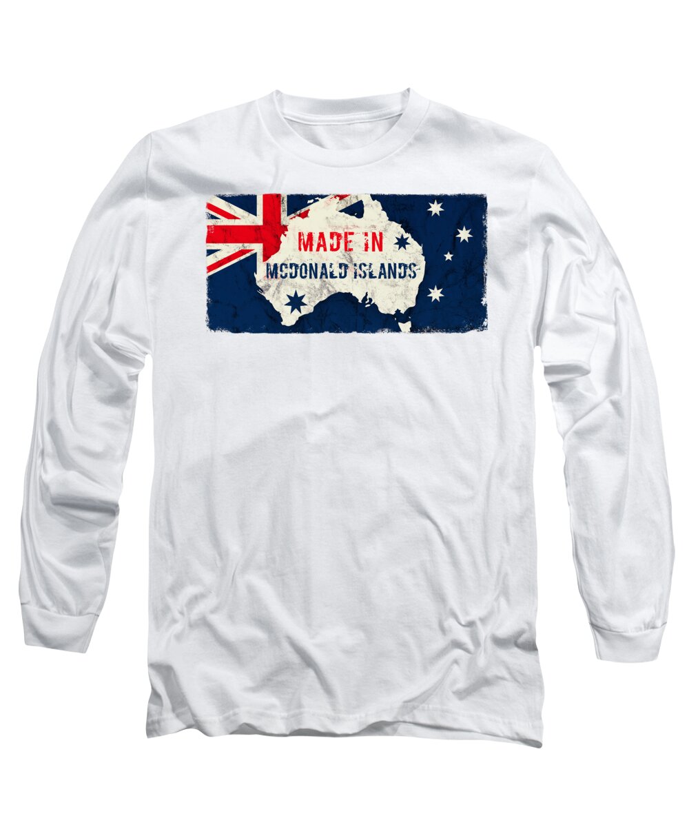 Mcdonald Islands Long Sleeve T-Shirt featuring the digital art Made in Mcdonald Islands, Australia #mcdonaldislands #australia by TintoDesigns