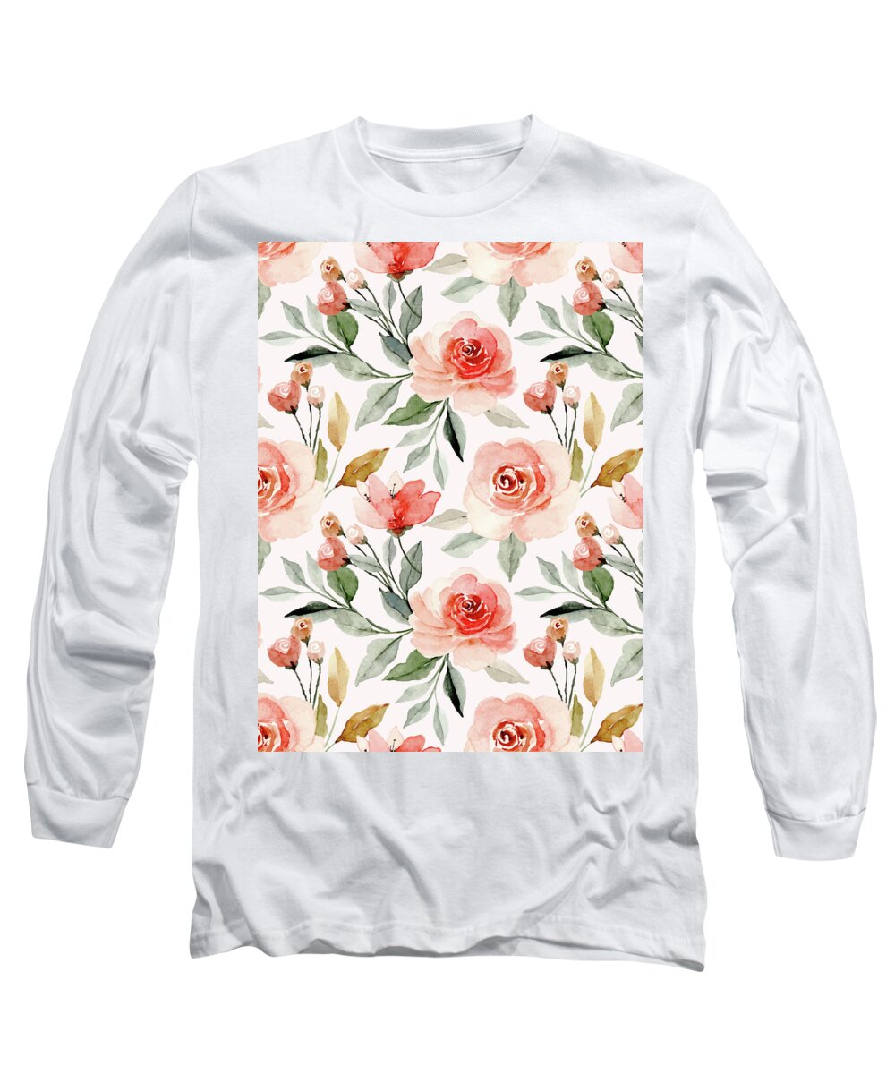Roses Long Sleeve T-Shirt featuring the painting Matilda by Zazzy Art Bar