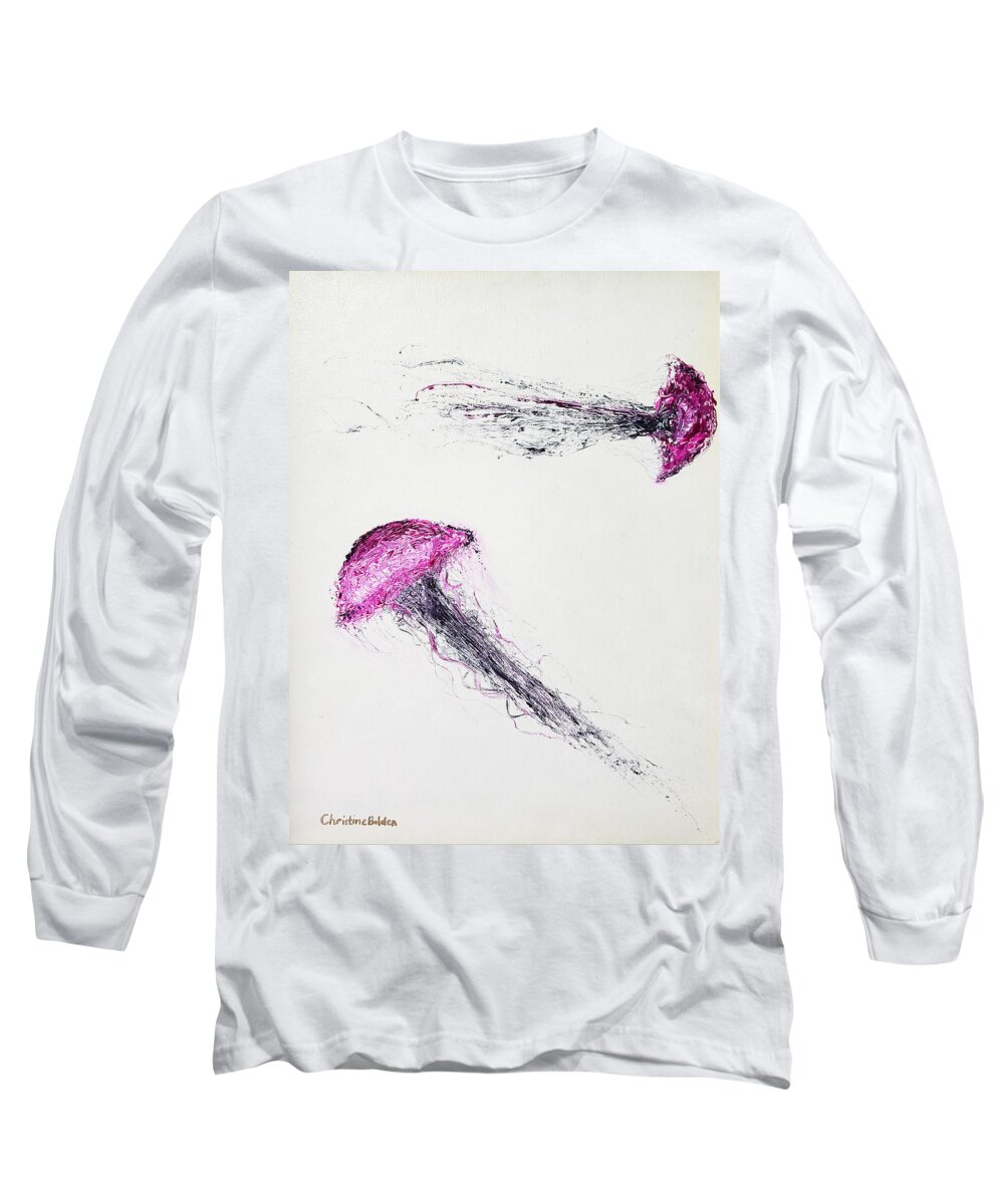 Abstract Long Sleeve T-Shirt featuring the painting Misdirection by Christine Bolden