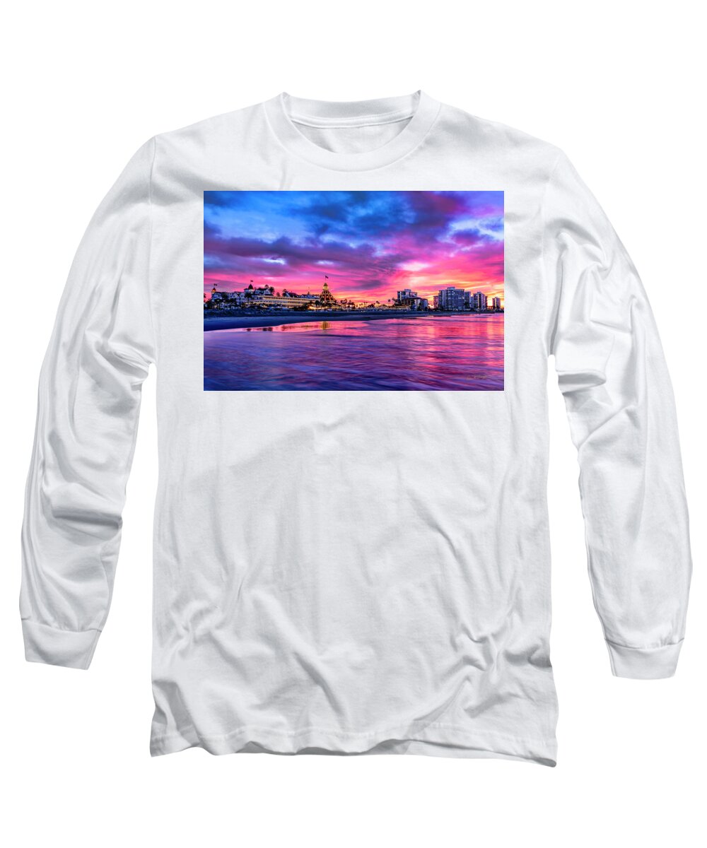 Hotel Del Coronado Long Sleeve T-Shirt featuring the photograph Morning at the Del by Dan McGeorge
