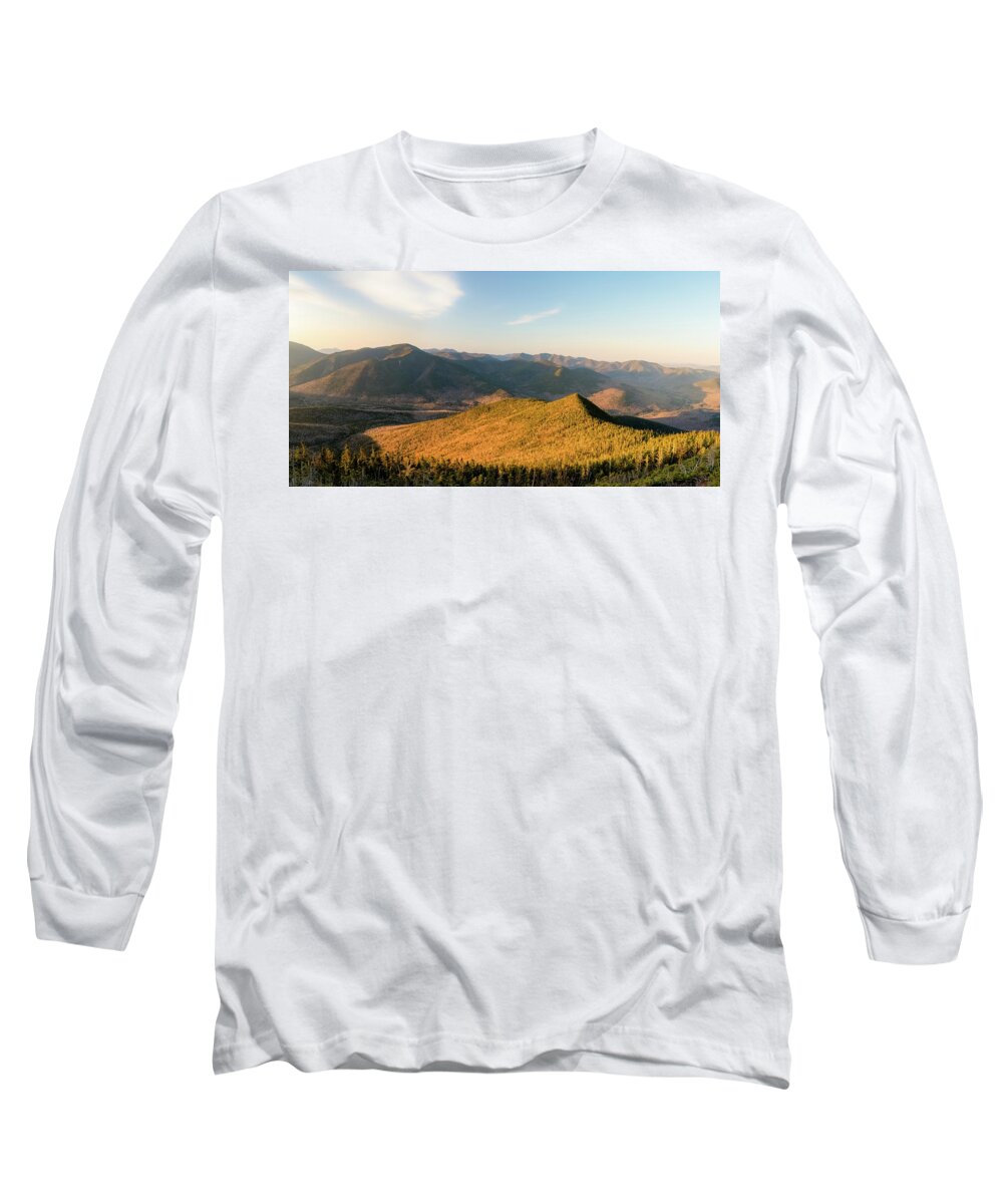 Wilderness Long Sleeve T-Shirt featuring the photograph Morning Light in the Pemigewasset Wilderness seen from the Summit of Bondcliff by William Dickman