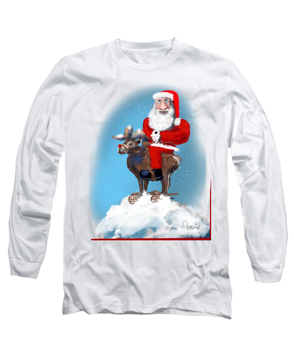 Santa Long Sleeve T-Shirt featuring the digital art Mountaintop Santa by Doug Gist