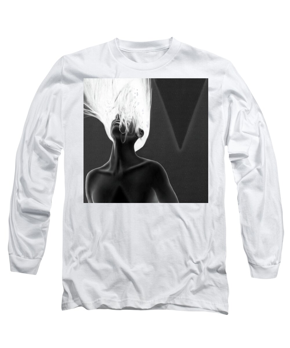 Anxiety Long Sleeve T-Shirt featuring the photograph My Anxiety by Jaeda DeWalt
