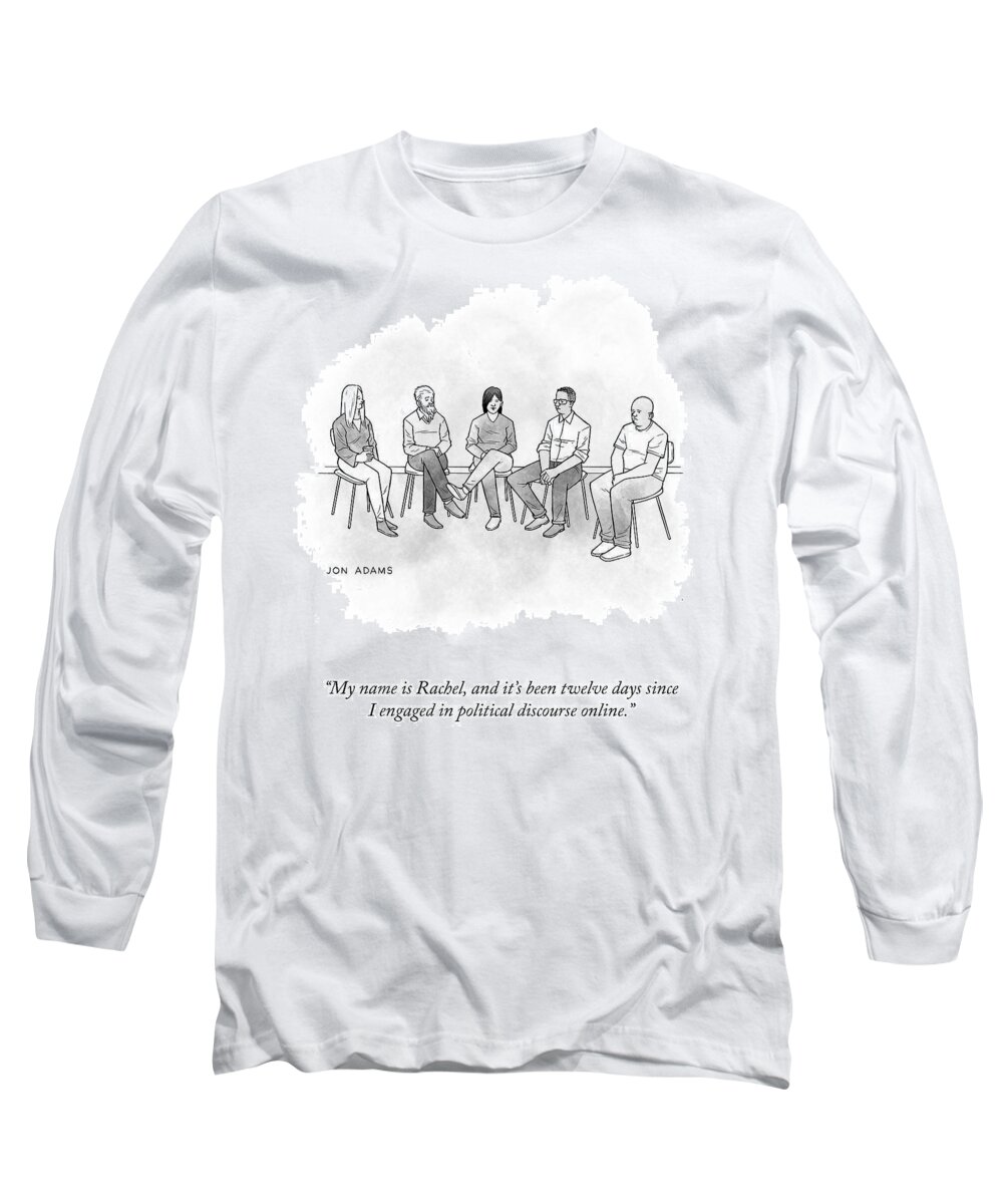 My Name Is Rachel Long Sleeve T-Shirt featuring the drawing My Name Is Rachel by Jon Adams