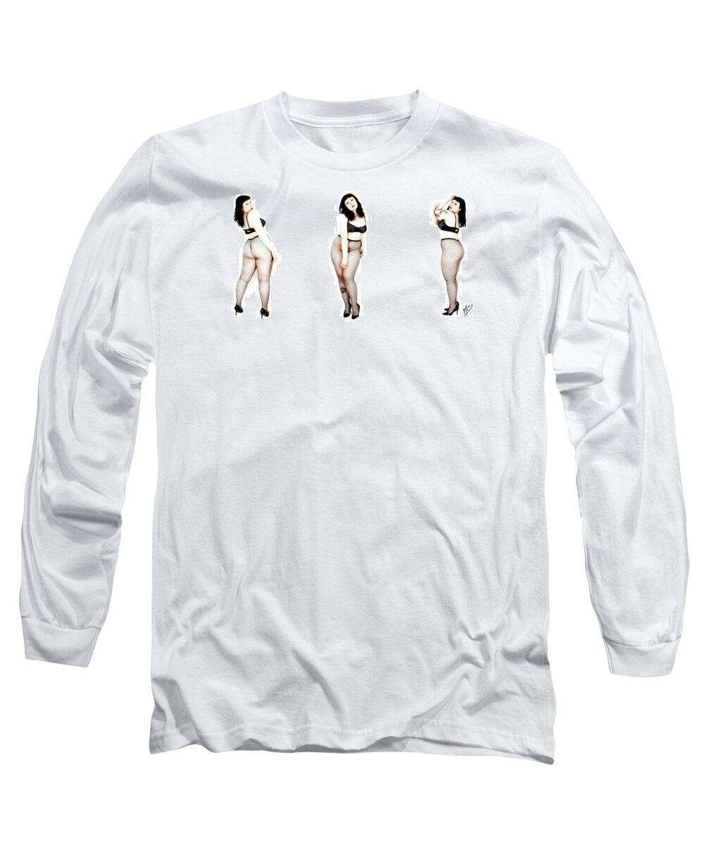 Contemporary Long Sleeve T-Shirt featuring the digital art Nadine 4 by Mark Baranowski