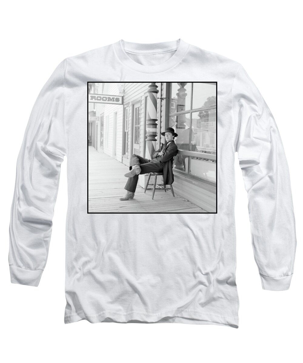 Cow Town Long Sleeve T-Shirt featuring the photograph New Sheriff in Town by Mike Bergen