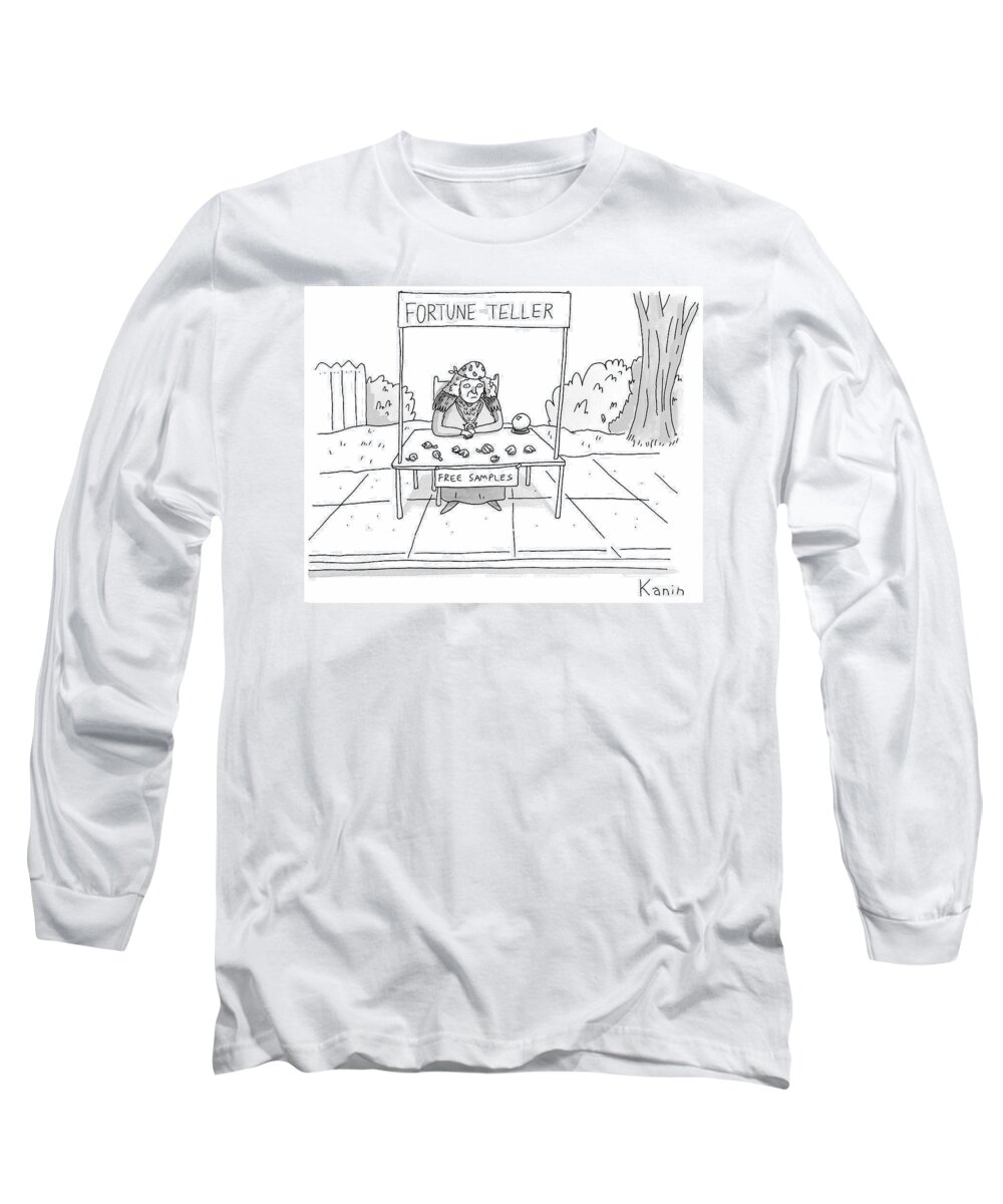 Captionless Long Sleeve T-Shirt featuring the drawing New Yorker December 13, 2021 by Zachary Kanin