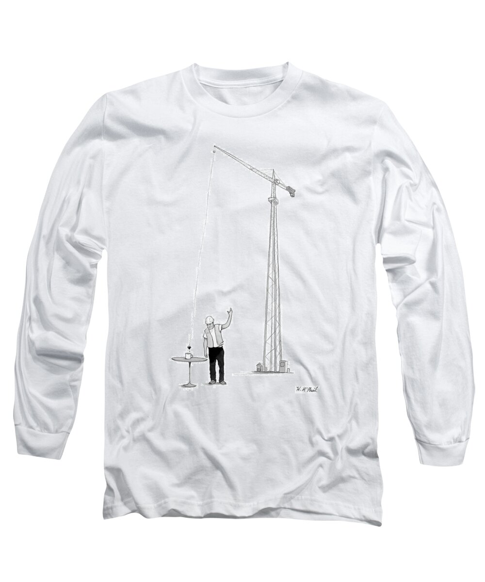 Captionless Long Sleeve T-Shirt featuring the drawing New Yorker July 26, 2021 by Will McPhail