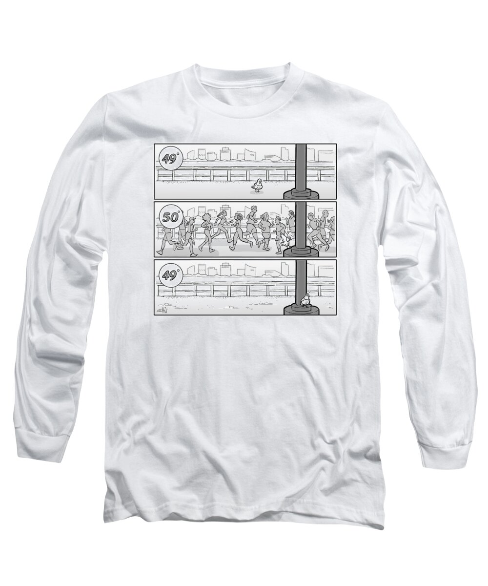 Captionless Long Sleeve T-Shirt featuring the drawing New Yorker March 24, 2021 by Ellis Rosen