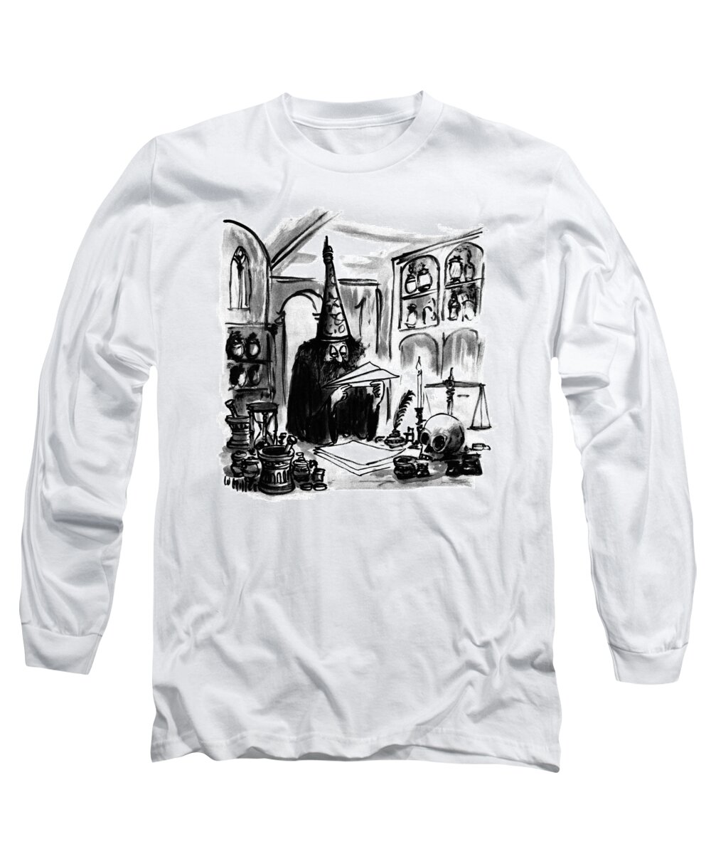 Captionless Long Sleeve T-Shirt featuring the drawing New Yorker March 8, 1976 by Warren Miller