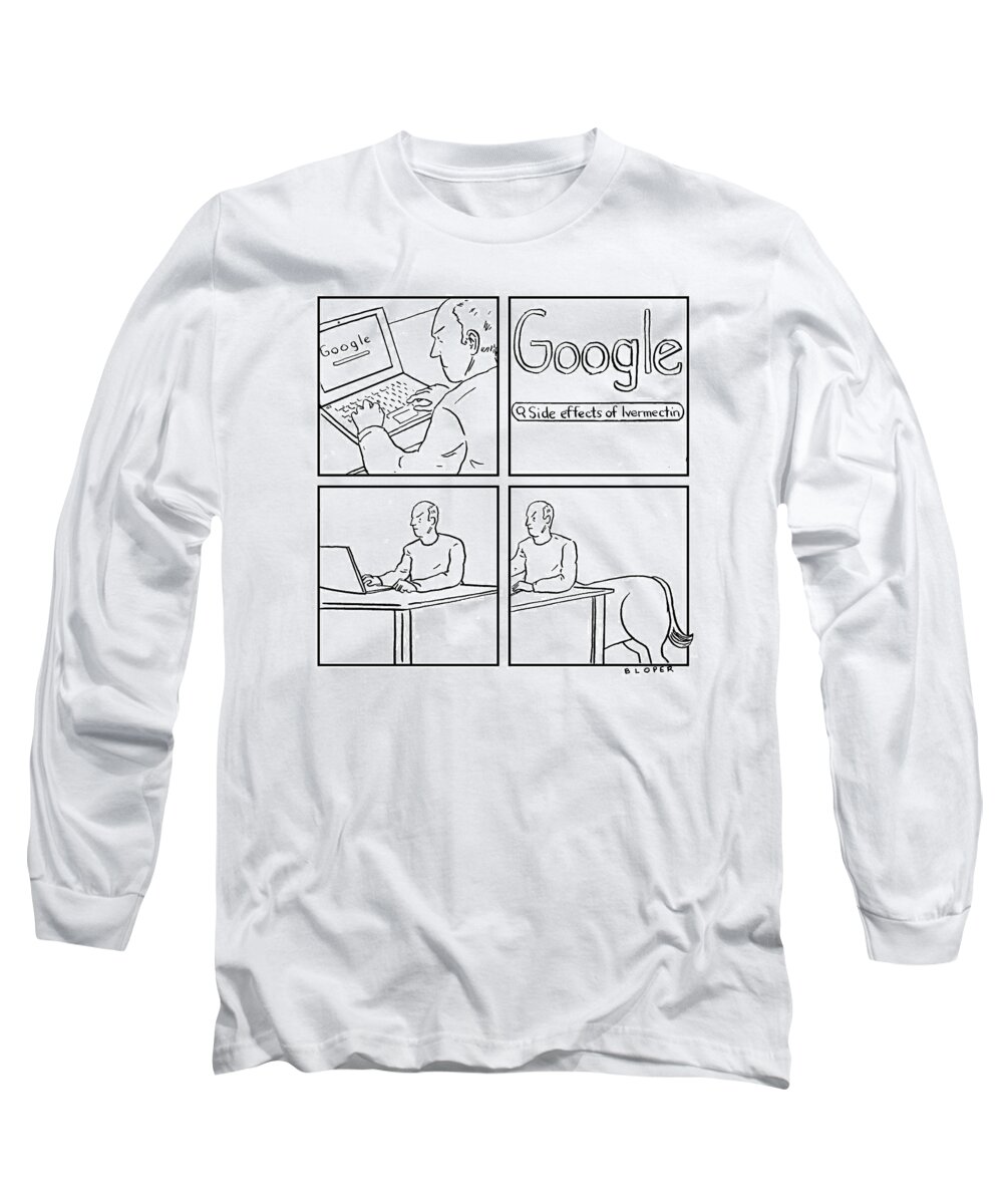 Captionless Long Sleeve T-Shirt featuring the drawing New Yorker September 7, 2021 by Brendan Loper