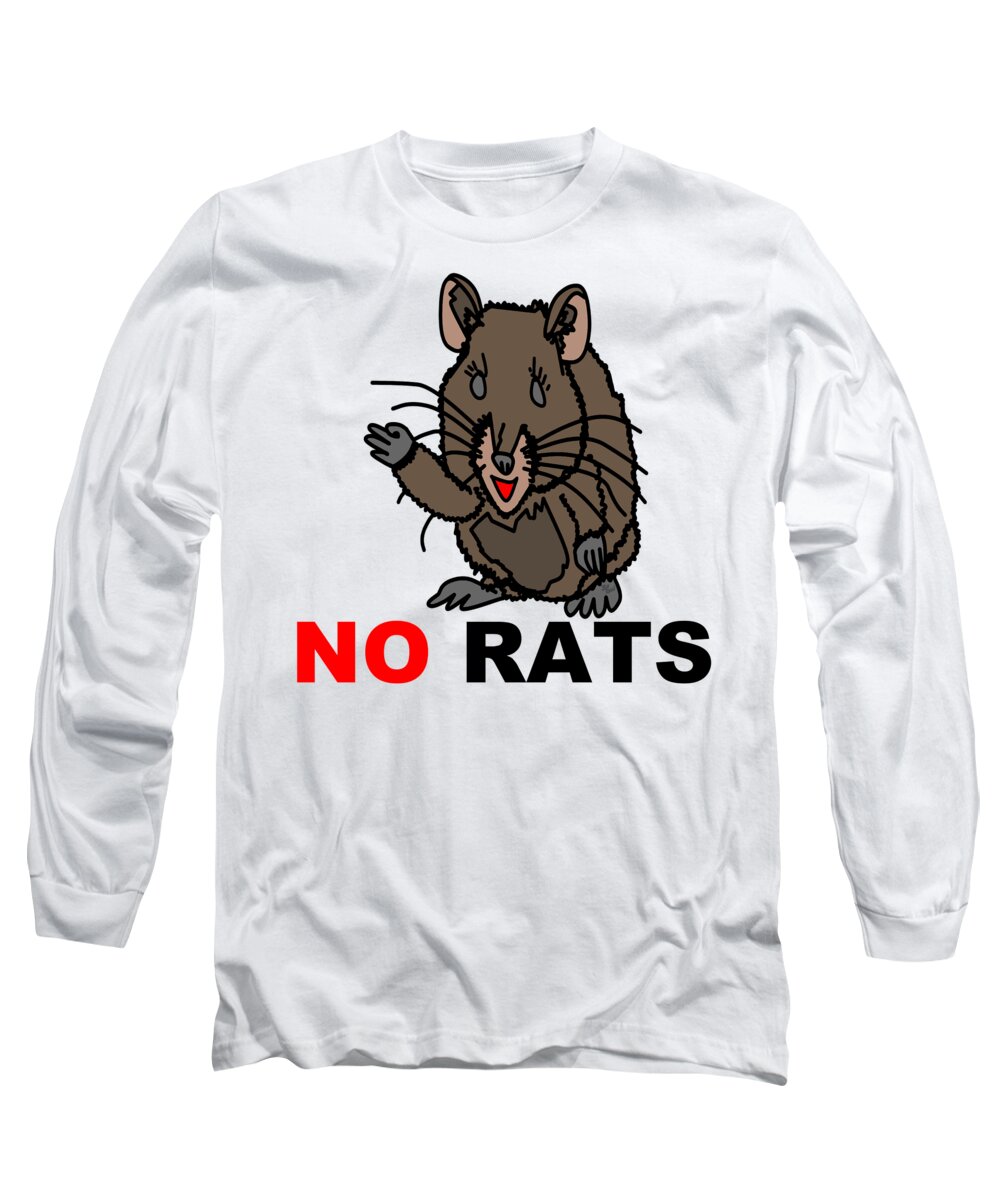 Rats Long Sleeve T-Shirt featuring the digital art No Rats Allowed - Toon Land Store by Bill Ressl