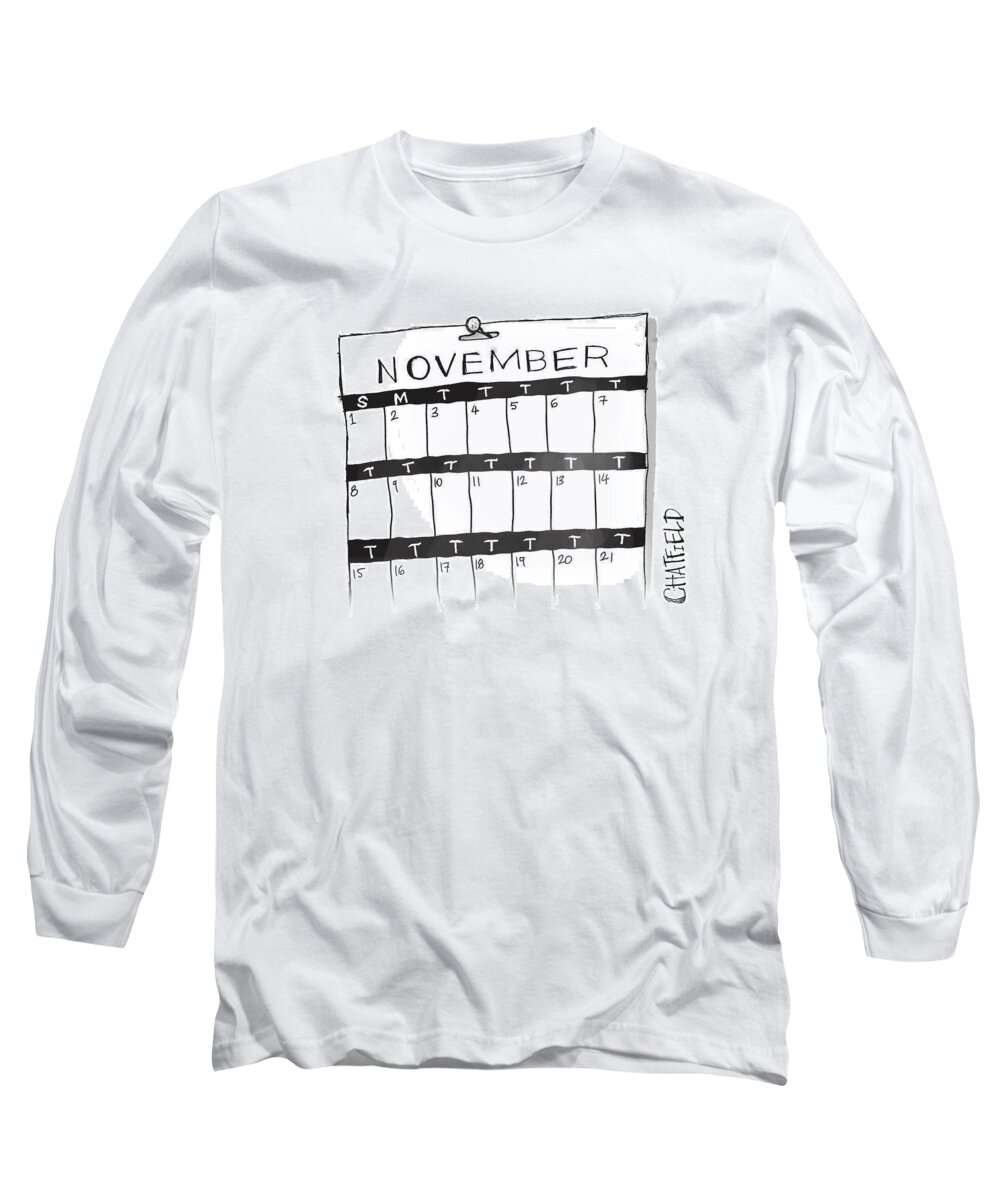 Captionless Long Sleeve T-Shirt featuring the drawing November by Jason Chatfield and Scott Dooley
