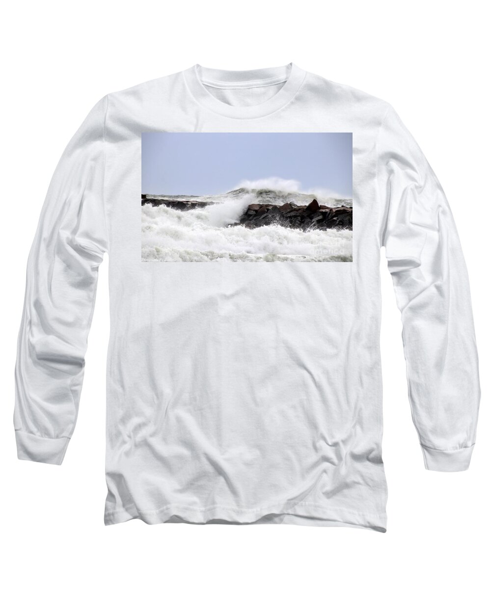 Ocean Long Sleeve T-Shirt featuring the photograph Ocean Storm by Lennie Malvone