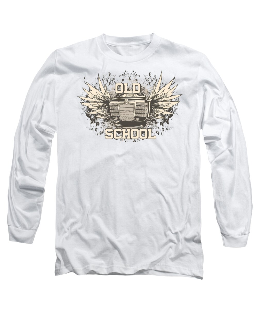 Wings Long Sleeve T-Shirt featuring the digital art Old School Jukebox and Wings by Jacob Zelazny