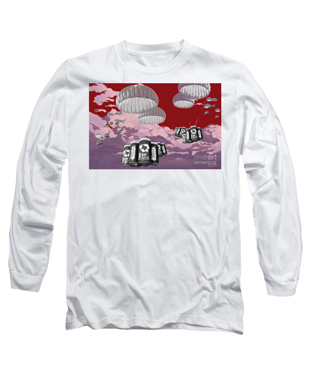 Wichita Falls Brewing Company Long Sleeve T-Shirt featuring the mixed media Operation Beer Delivery by SORROW Gallery