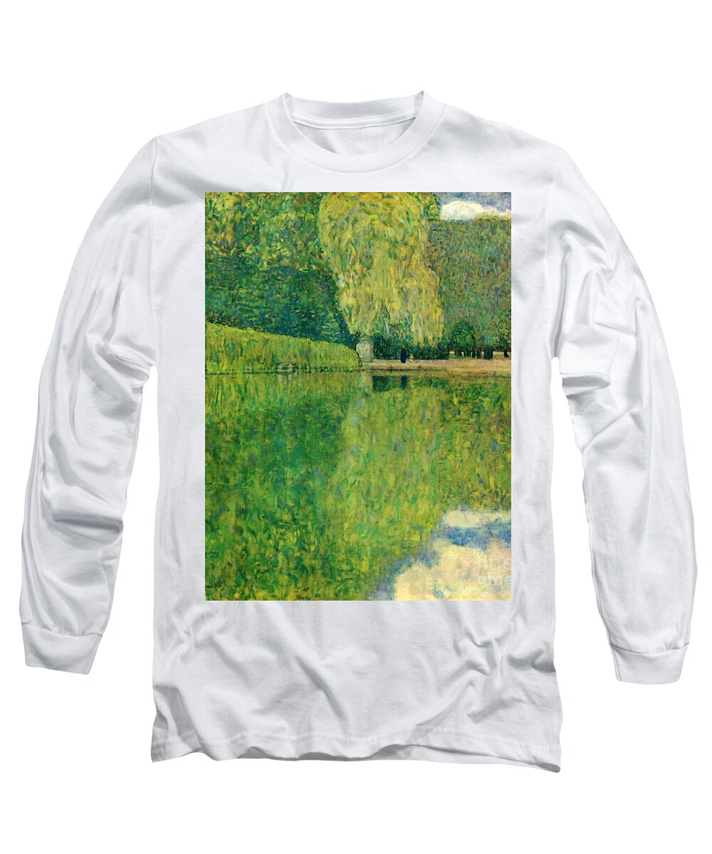 Park Of Schönbrunn Long Sleeve T-Shirt featuring the painting Park of Schonbrunn by Gustav Klimt