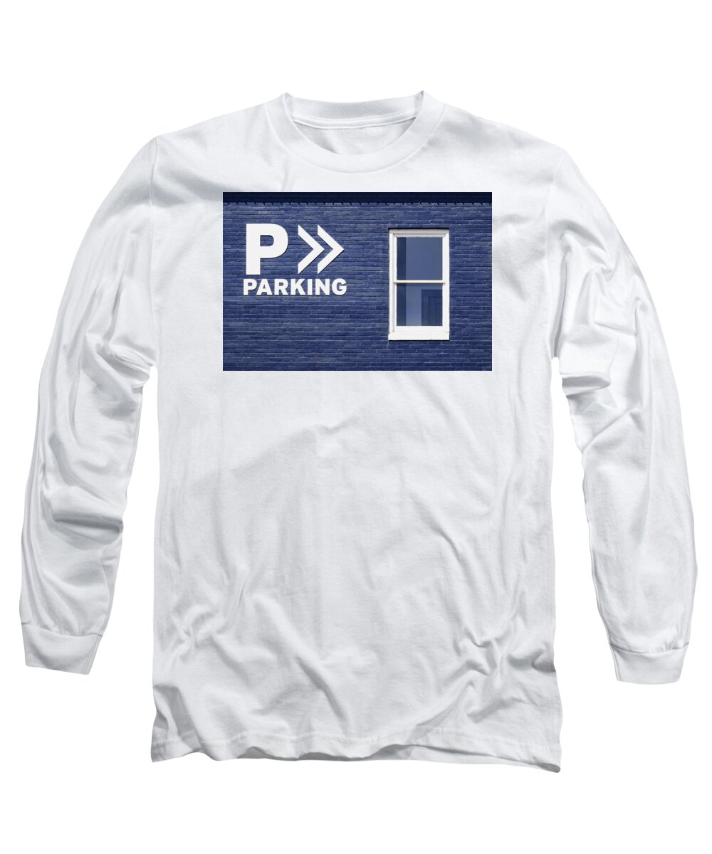 Signs Long Sleeve T-Shirt featuring the photograph Parking This Way by Nikolyn McDonald
