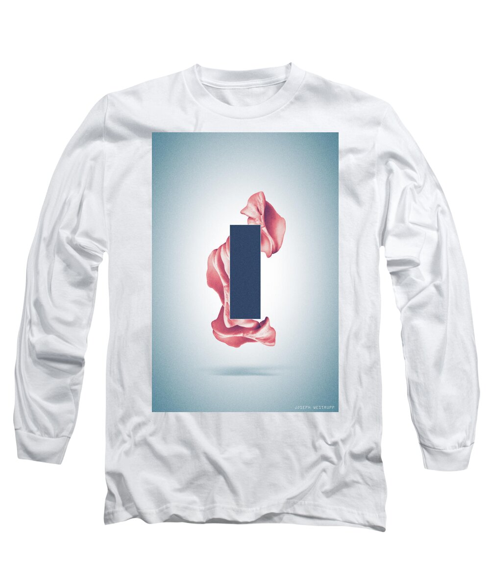 Abstract Long Sleeve T-Shirt featuring the photograph Peach Organon - Surreal Abstract Rectangle on Seashell by Joseph Westrupp