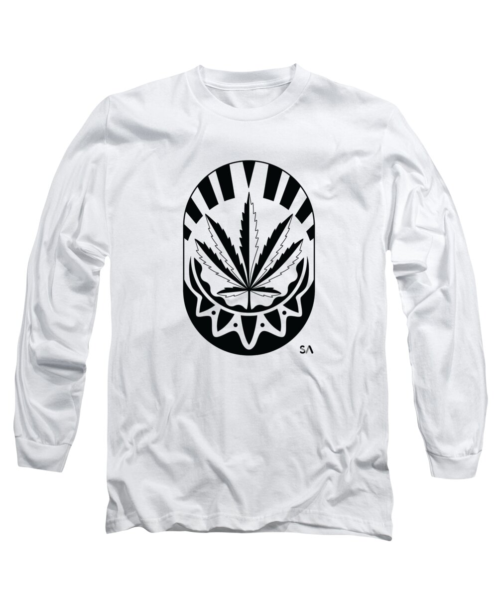 Black And White Long Sleeve T-Shirt featuring the digital art Plant by Silvio Ary Cavalcante