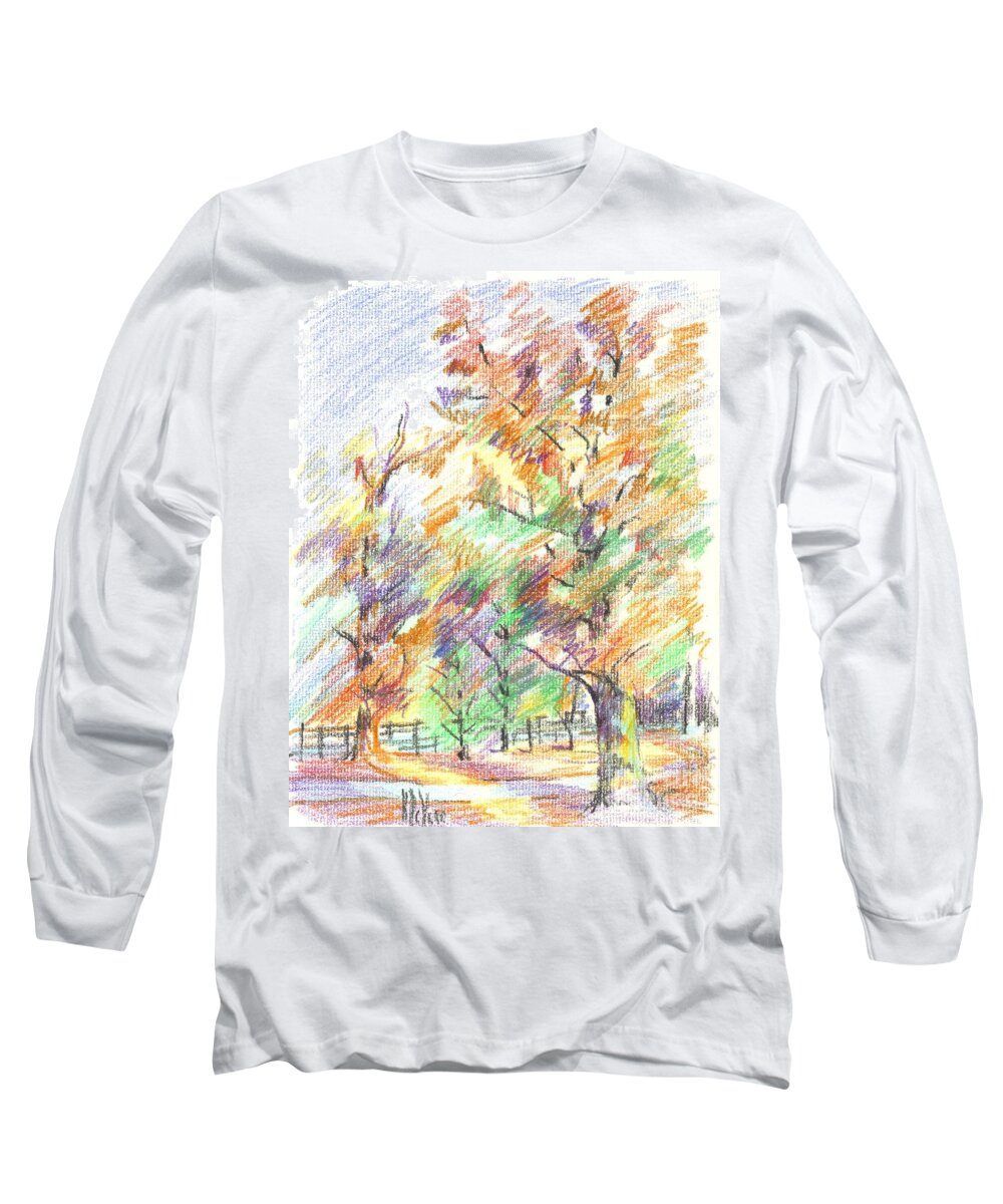 Pleasant Autumn In Brigadoon C104 Long Sleeve T-Shirt featuring the painting Pleasant Autumn in Brigadoon C104 by Kip DeVore