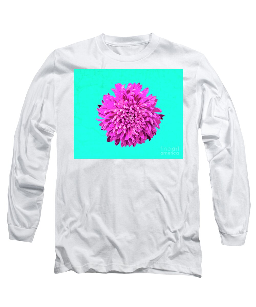 Popart Long Sleeve T-Shirt featuring the photograph PopART Chrysanthemum-Pink by Renee Spade Photography
