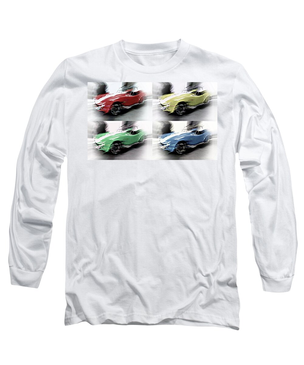 Primary Colors Long Sleeve T-Shirt featuring the digital art Primary Cobras by David Manlove