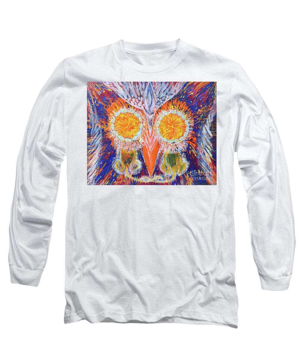 Prophetic Painting Long Sleeve T-Shirt featuring the painting Prophetic Message Sketch 46 The Advocate by Anne Cameron Cutri