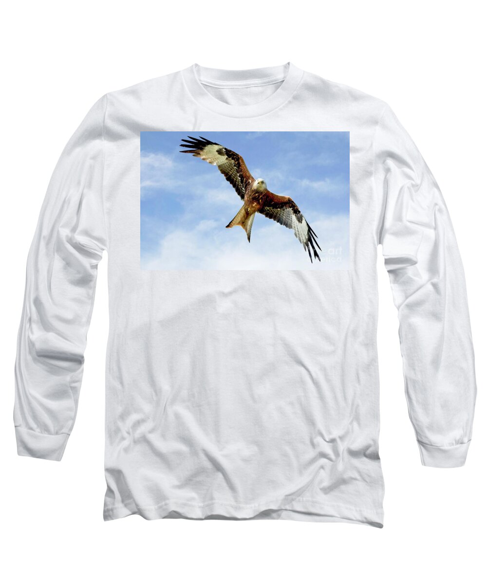 Red Kite Long Sleeve T-Shirt featuring the photograph Red Kite Bird by Martyn Arnold
