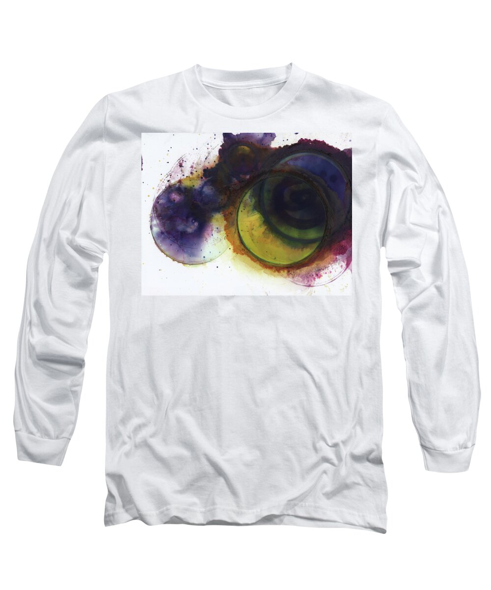 Abstract Long Sleeve T-Shirt featuring the painting Refuse by Christy Sawyer