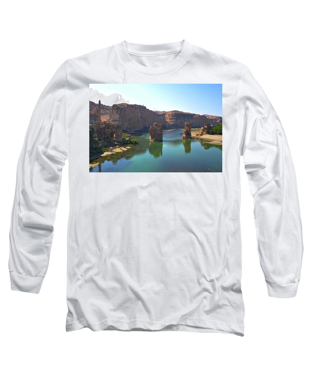 Bridge Long Sleeve T-Shirt featuring the photograph River by Rabiri Us