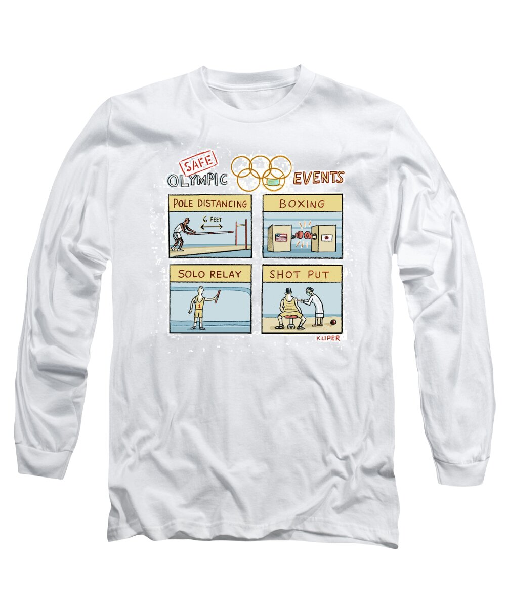 Captionless Long Sleeve T-Shirt featuring the drawing Safe Olympic Events by Peter Kuper