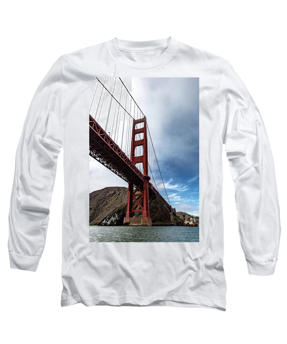 Blue Sky Long Sleeve T-Shirt featuring the photograph San Francisco 33 by Aloke Design