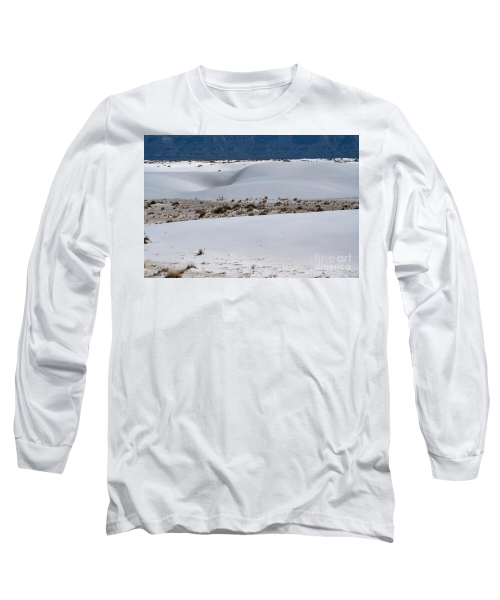 White Sands National Park Long Sleeve T-Shirt featuring the photograph Sand Dunes and Vegetation at White Sands National Park by Bob Phillips