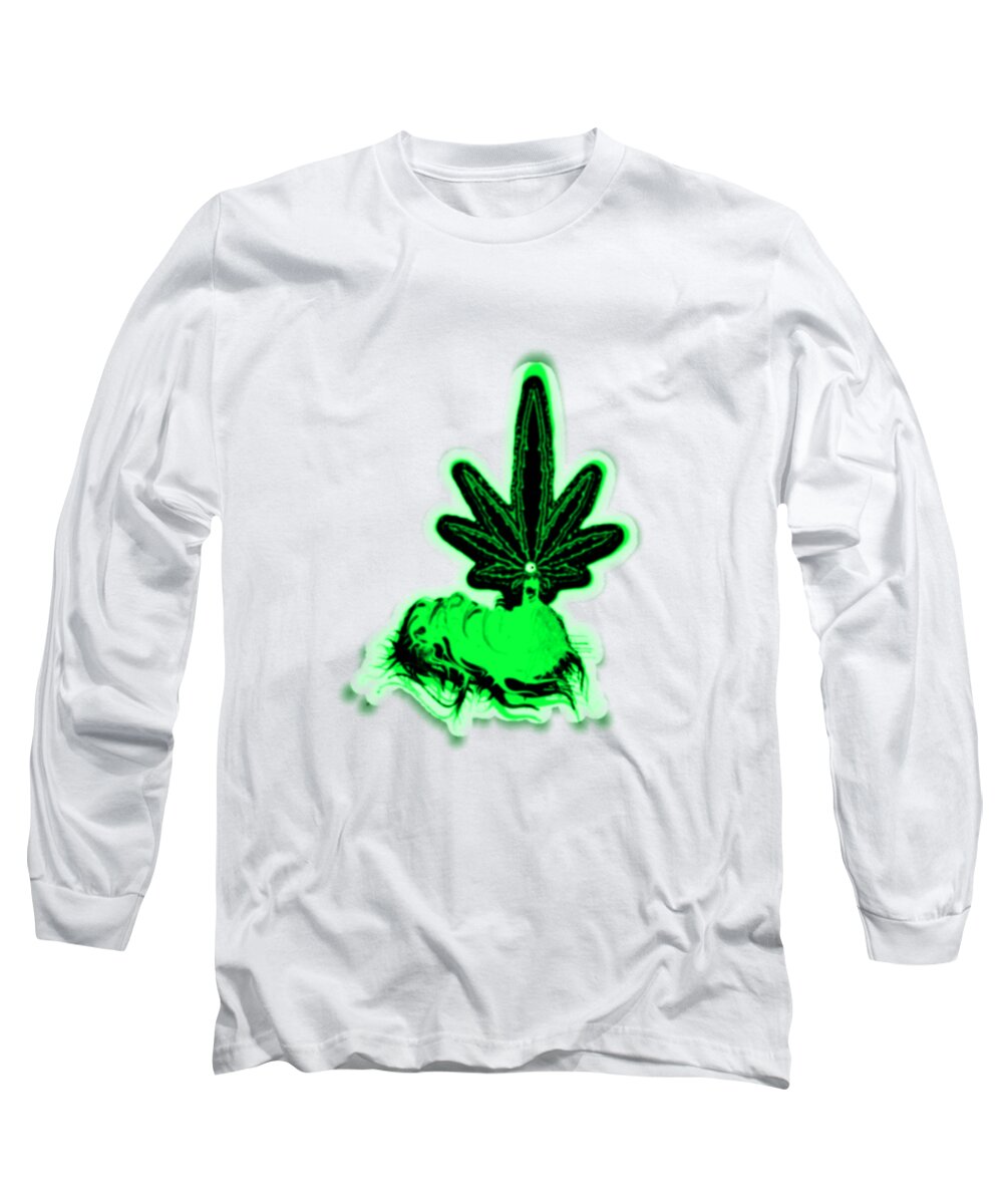 Psychic Long Sleeve T-Shirt featuring the digital art Sativa Steve by Jon VanStrate