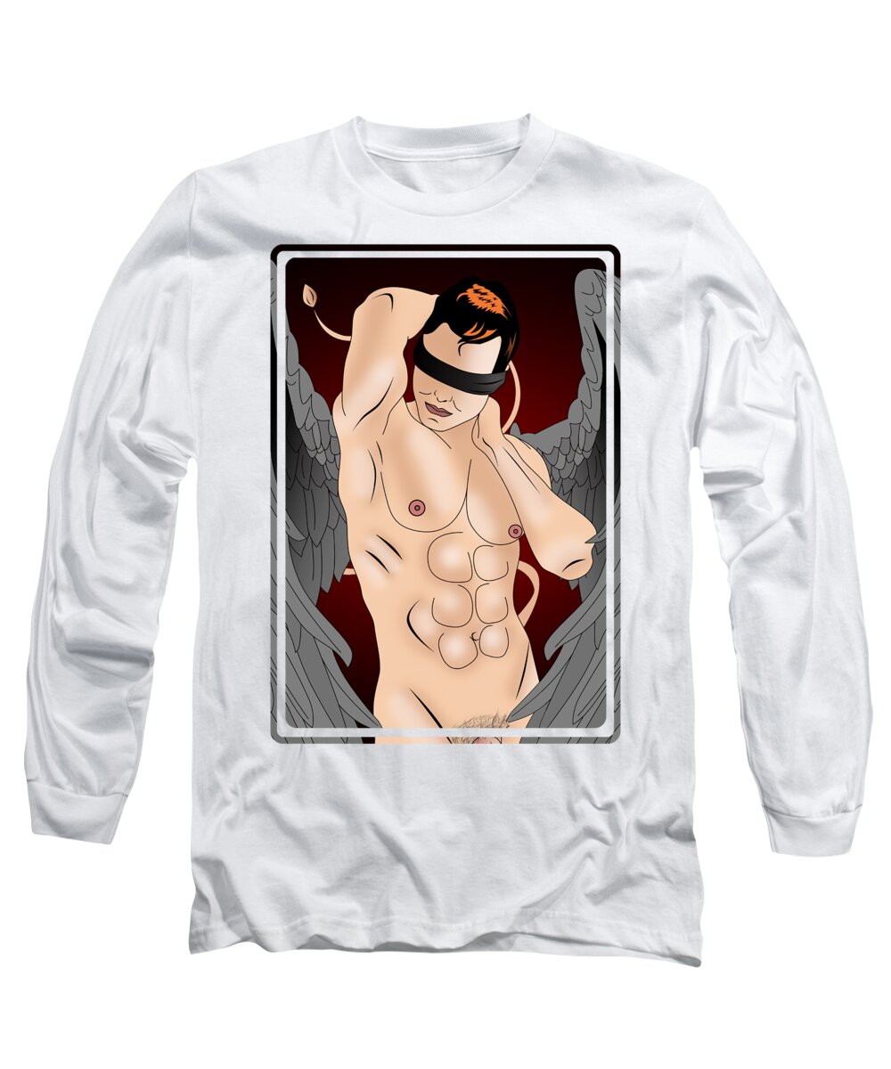 Pop Art Long Sleeve T-Shirt featuring the digital art Sexy Love Angel by Mark Ashkenazi