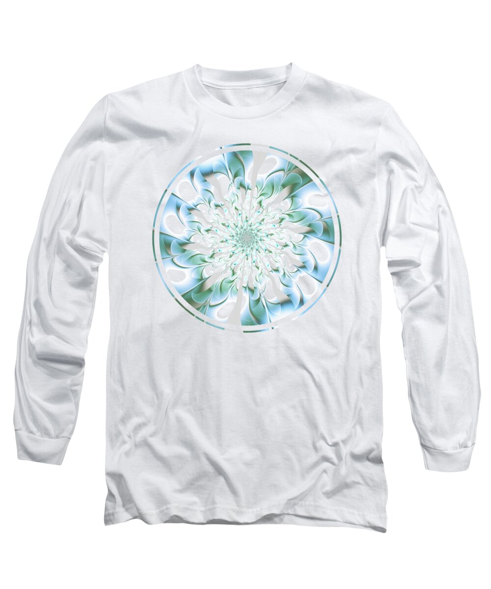 Flower Long Sleeve T-Shirt featuring the digital art Shining Beauty by Anastasiya Malakhova