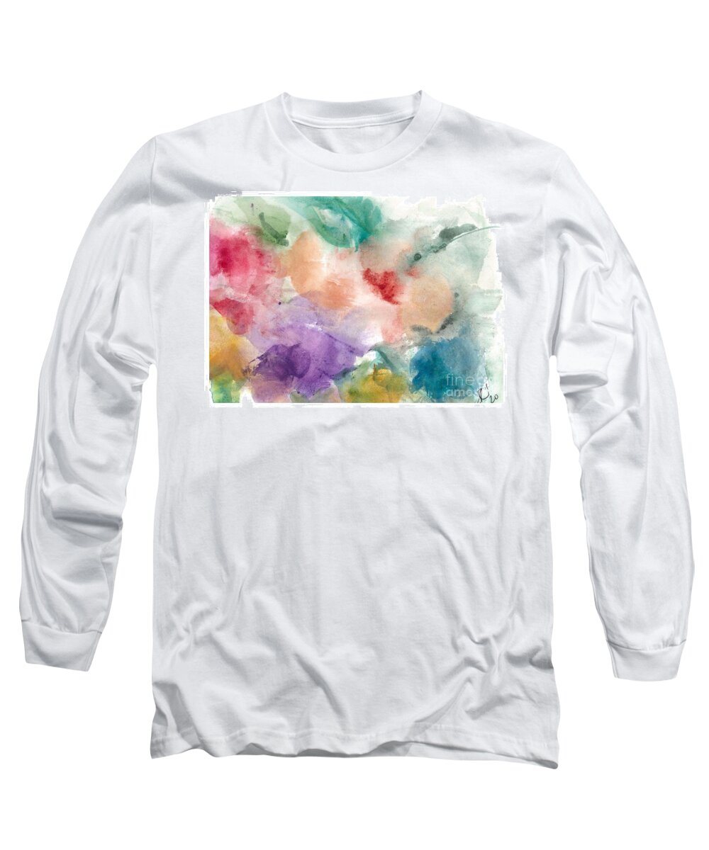 Water Long Sleeve T-Shirt featuring the painting Sky by Loretta Coca