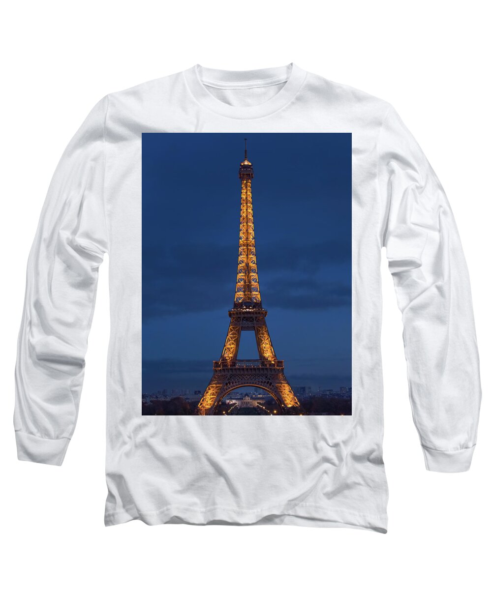 Eiffel Tower Paris Long Sleeve T-Shirt featuring the photograph Sparkle On by Rebecca Herranen