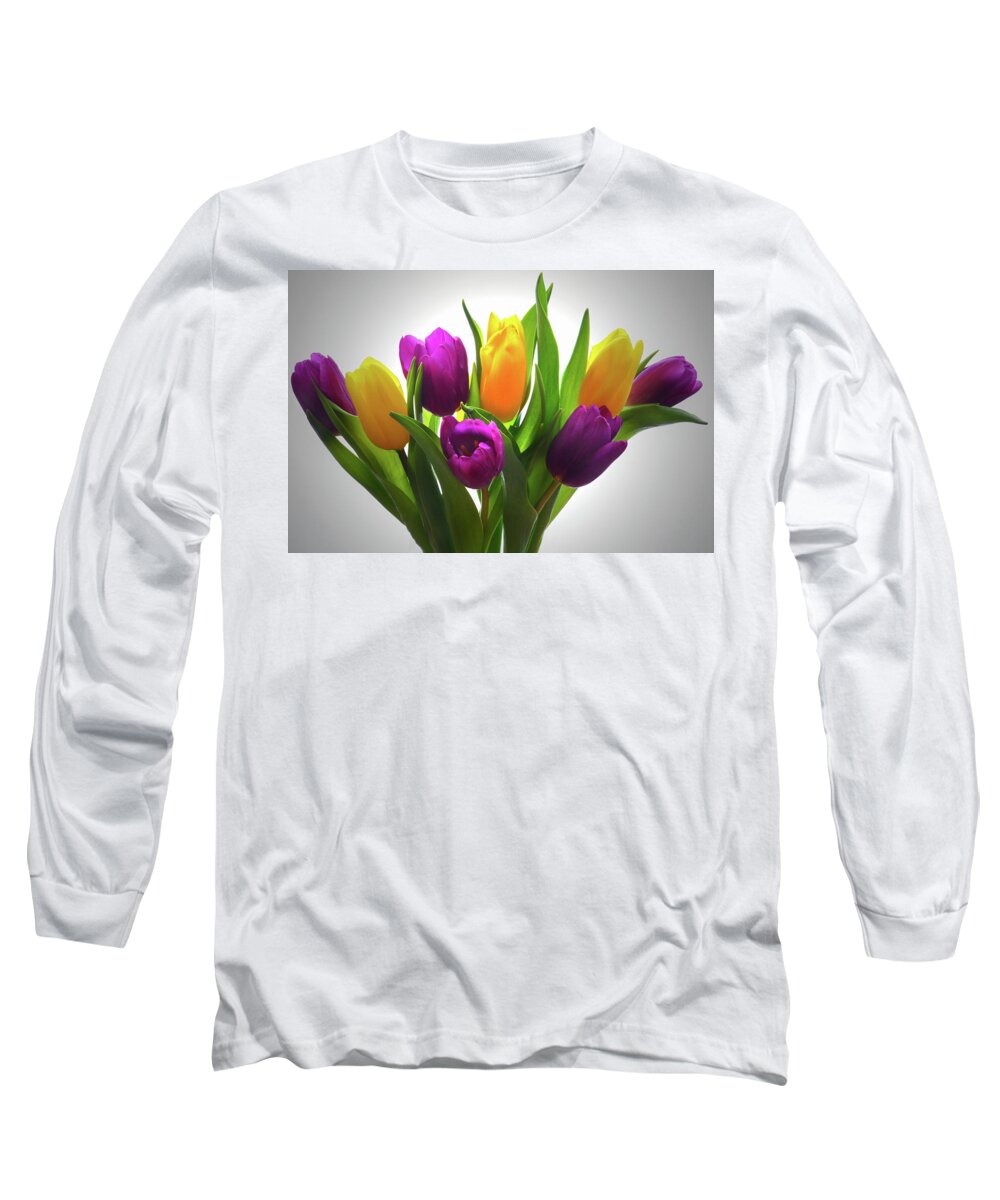 Tulips Long Sleeve T-Shirt featuring the photograph Spring Tulips by Terence Davis