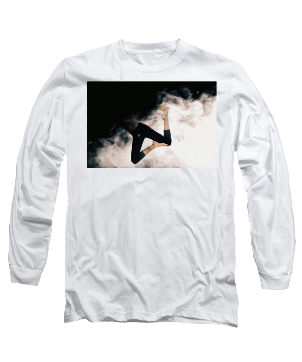 Dance Long Sleeve T-Shirt featuring the mixed media Strenght Ying Yang by Yvonne Padmos