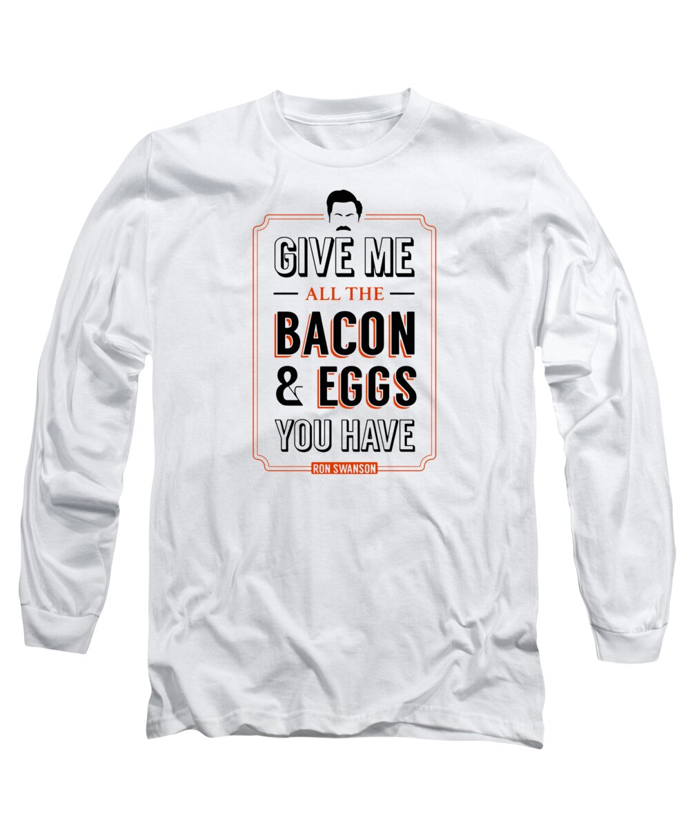 Bacon Long Sleeve T-Shirt featuring the drawing The Bacon And Eggs by Edowardo Climis